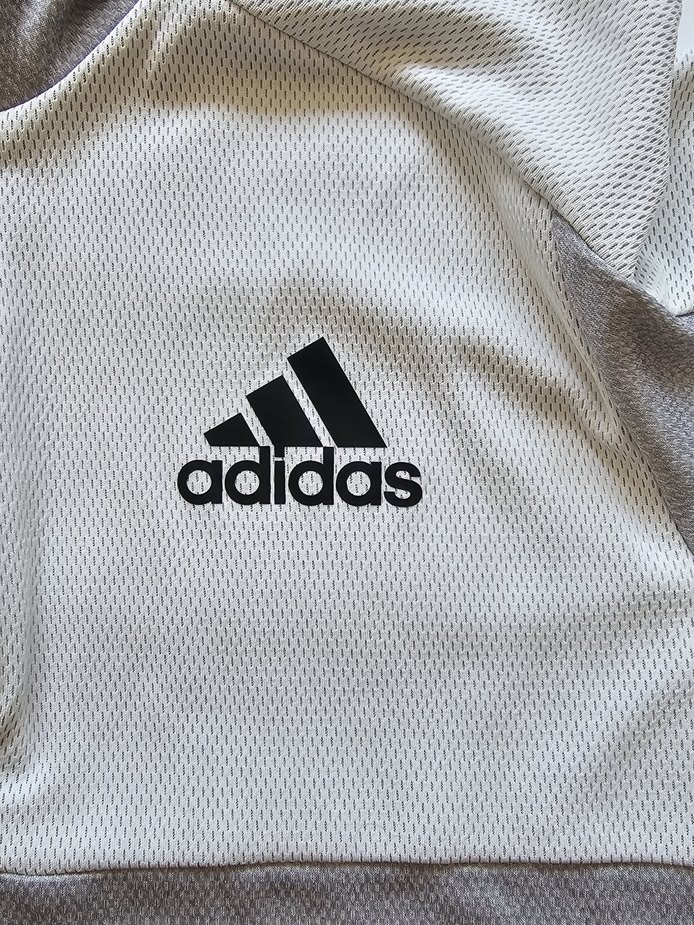 adidas Two-Tone Gray & White Men's Hooded Pullover - Picture 3 of 8